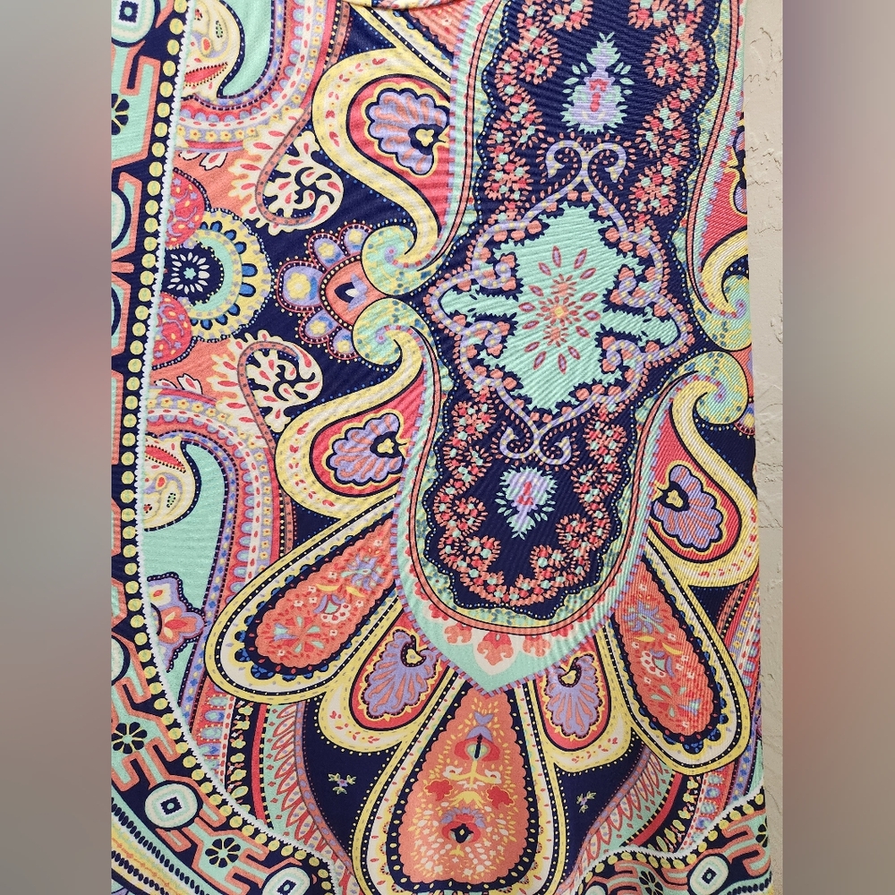 HERSHE Paisley Print A-line Tunic Sleeveless Dress - Picture 5 of 7